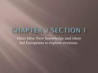 Chapter 2 Section 1