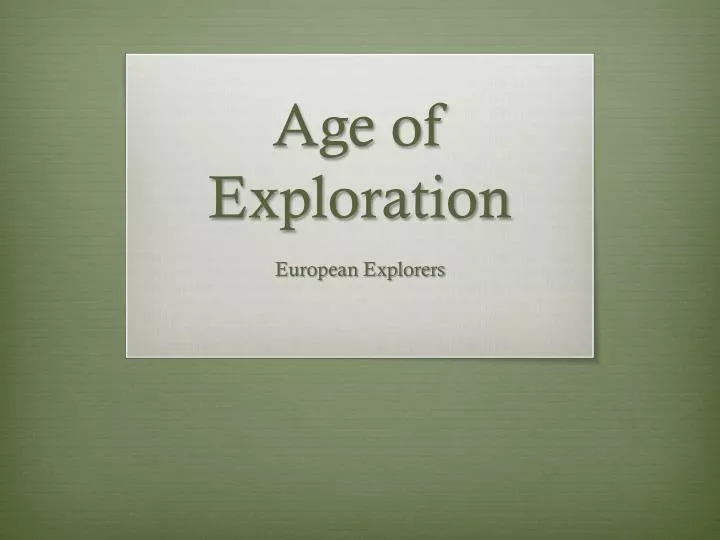 age of exploration