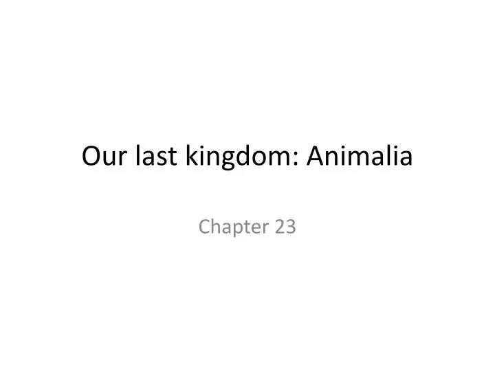 our last kingdom animalia