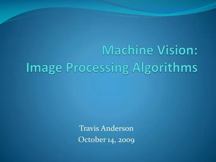 machine vision image processing algorithms