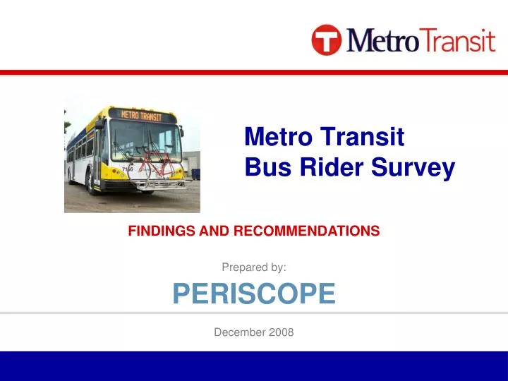 metro transit bus rider survey