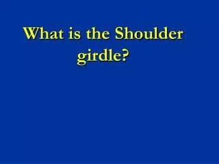 What is the Shoulder girdle?