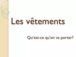 les v tements