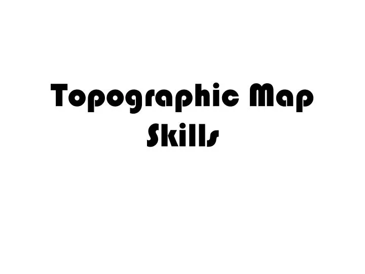 topographic map skills