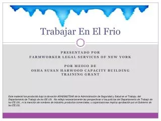 trabajar en el frio
