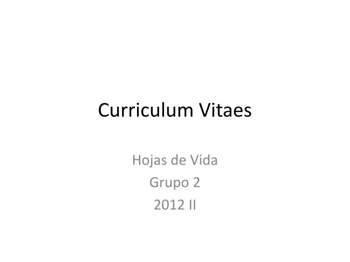 curriculum vitaes