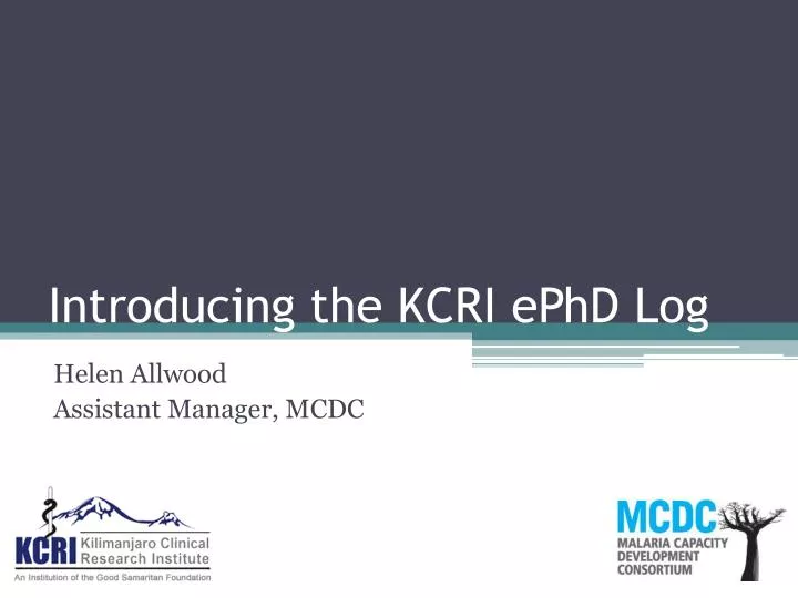 introducing the kcri ephd log