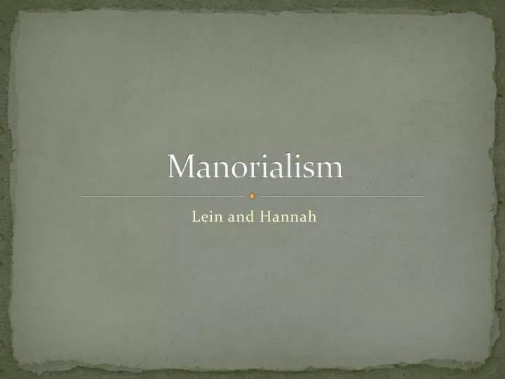 manorialism