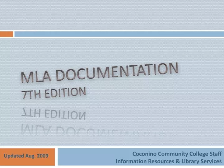 mla documentation 7th edition