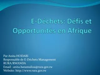 e d chets d fis et opportunit s en afrique