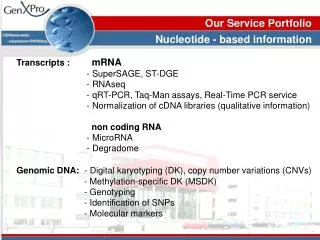 Nucleotide - based information