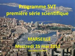 Programme SVT première série scientifique