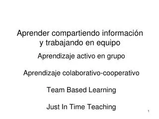 aprender compartiendo informaci n y trabajando en equipo