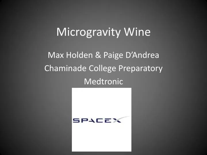microgravity wine