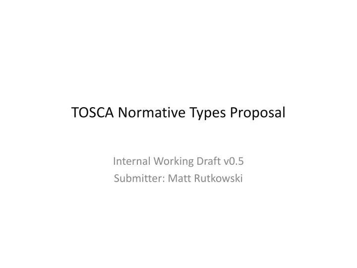 tosca normative types proposal