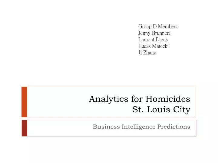 analytics for homicides st louis city