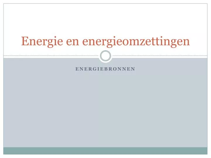 energie en energieomzettingen