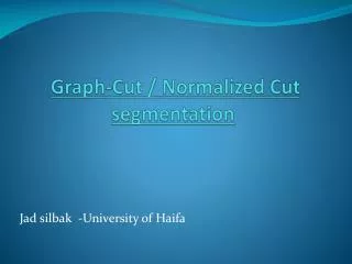 Graph-Cut / Normalized Cut segmentation