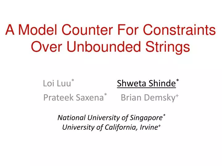 a model counter for constraints over unbounded strings