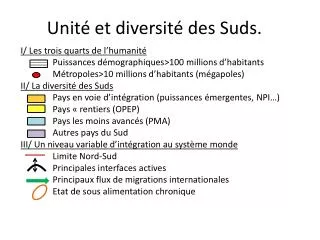 unit et diversit des suds