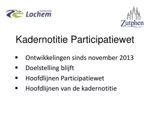 Kadernotitie Participatiewet