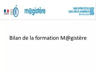 bilan de la formation m@gist re