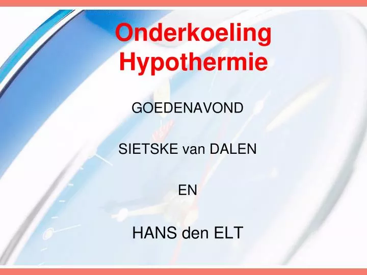 onderkoeling hypothermie