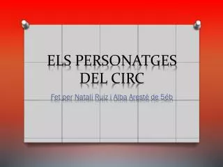 els personatges del circ