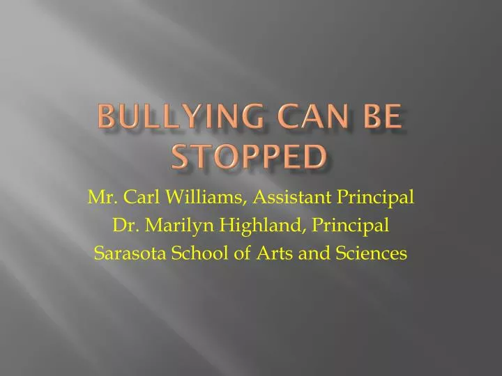 bullying can be stopped