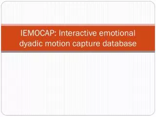 iemocap interactive emotional dyadic motion capture database