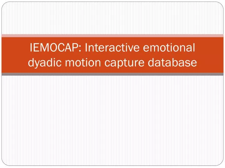 iemocap interactive emotional dyadic motion capture database