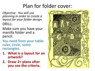 Plan for folder cover: