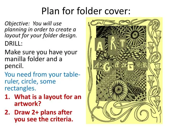 plan for folder cover