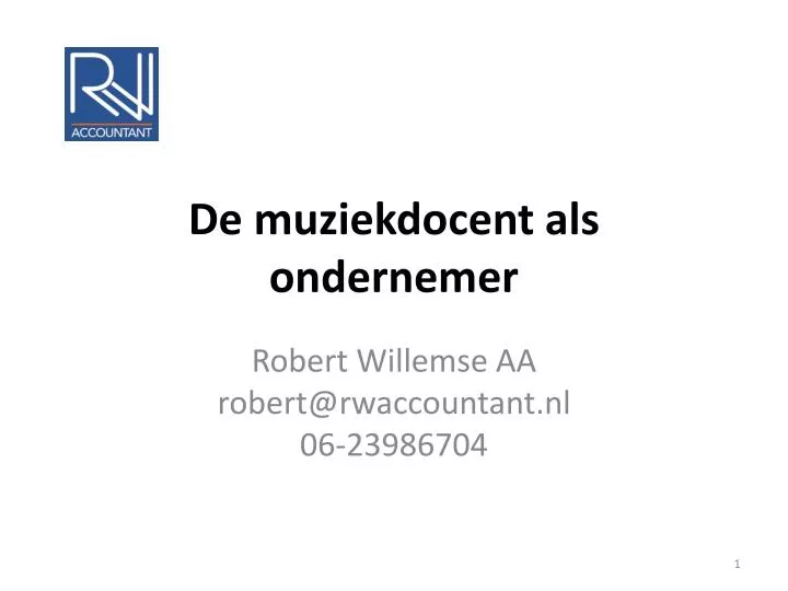 de muziekdocent als ondernemer