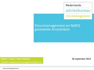 Risicomanagement en NARIS gemeente Amsterdam