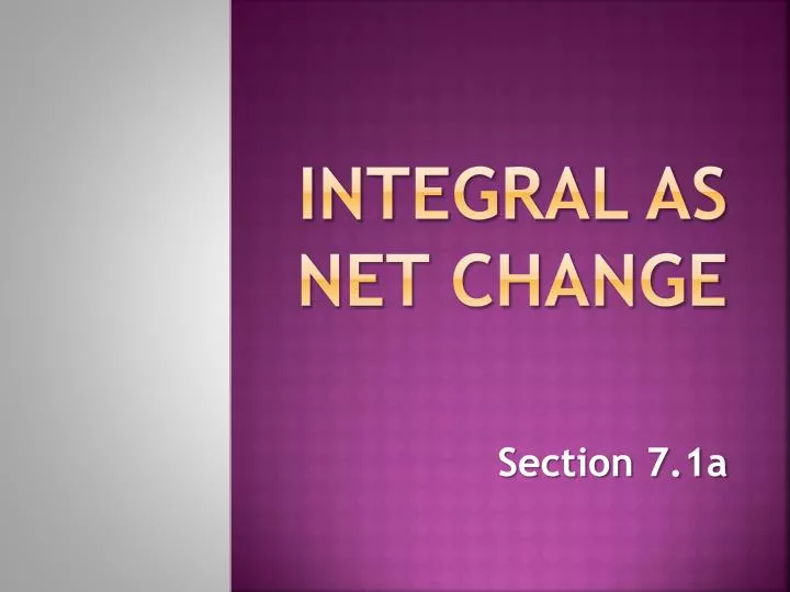 integral as net change