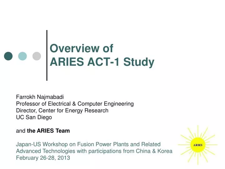 overview of aries act 1 study