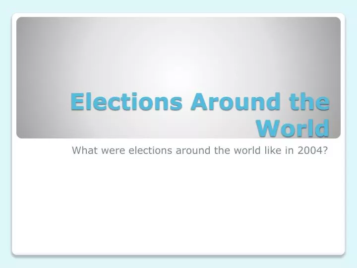 elections around the world