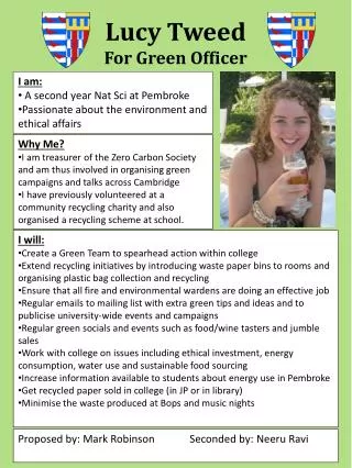 Lucy Tweed For Green Officer