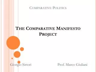 Comparative Politics The Comparative Manifesto Project