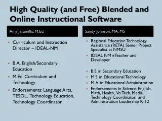 High Quality (and Free) Blended and Online Instructional Software