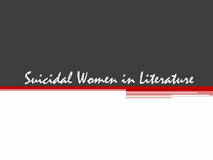 suicidal women in literature