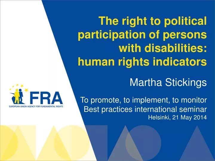 the right to political participation of persons with disabilities human rights indicators