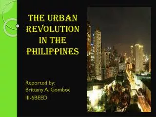The urban revolution in the philippines