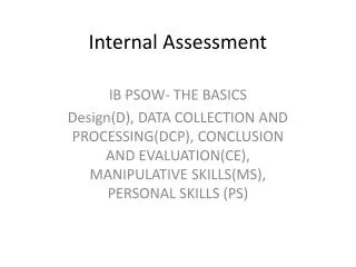 Internal Assessment