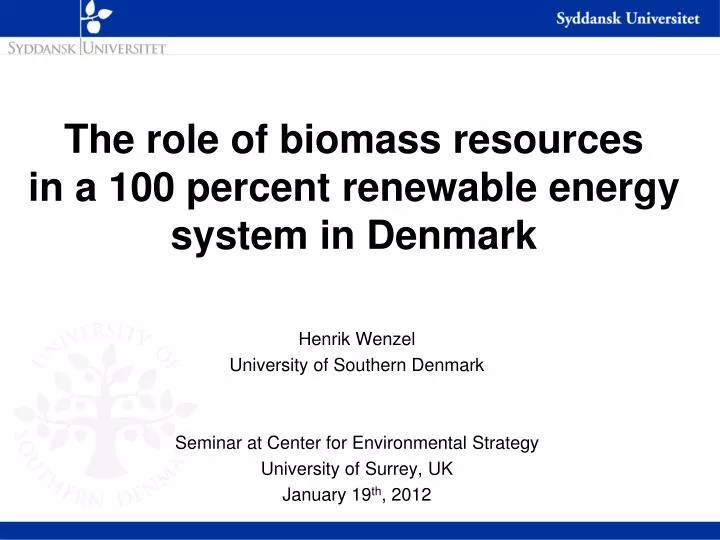 the role of biomass resources in a 100 percent renewable energy system in denmark