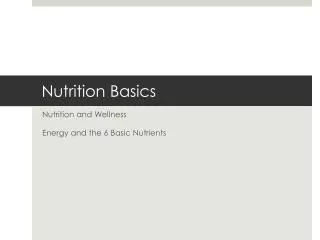 nutrition basics