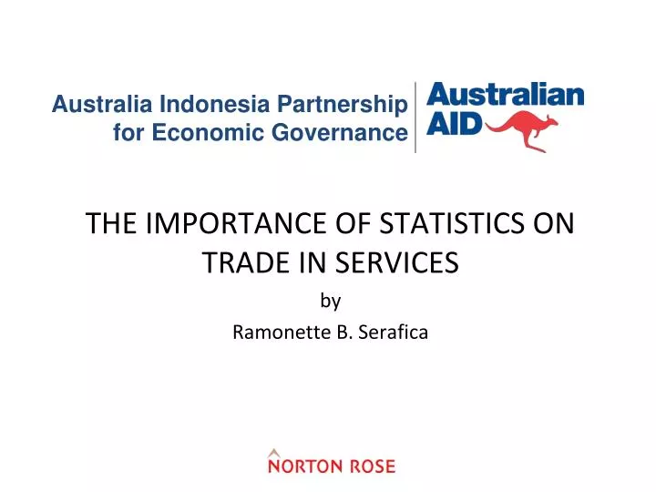 the importance of statistics on trade in services by ramonette b serafica