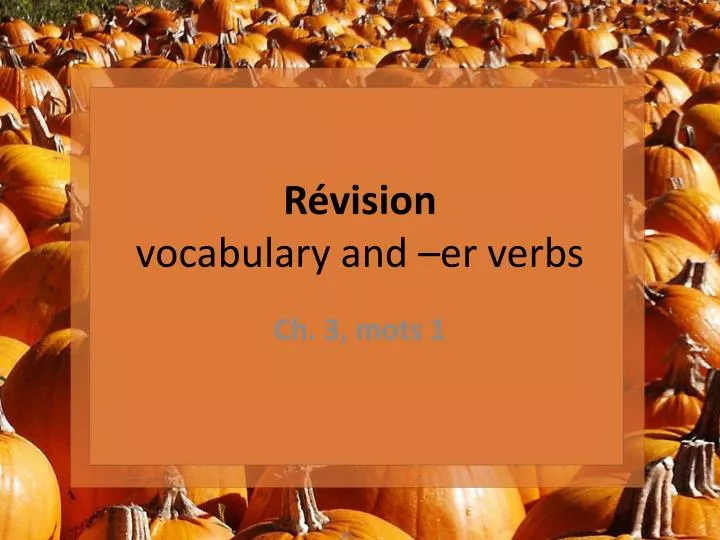 r vision vocabulary and e r verbs