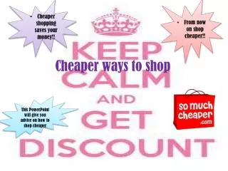 Cheaper ways to shop